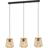 Image de EGLO Hykeham Hanglamp - E27 - 91 cm - Staal|Bamboe - Zwart|Bruin