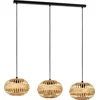 Image de EGLO Amsfield 1 Hanglamp - E27 - 96 cm - Zwart/Hout