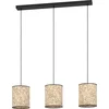 Image de EGLO Butterburn Hanglamp - E27 - 86 cm - Zwart|Wit|Groen - Berkenbladeren