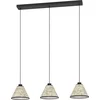 Image de EGLO Oxpark Hanglamp - E27 - 92 cm - Zwart|Wit|Groen - Bamboe