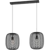 Image de EGLO Rinroe Hanglamp - E27 - 2 lichts - 90 cm - Zwart - Staal