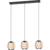 Image de EGLO Waverton Hanglamp - E27 - 92 cm - Zwart/Wit - Textiel