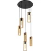 Image de EGLO Littleton Hanglamp - E27 - Ø 50 cm - hout - Zwart/Bruin - FSC Hout