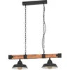 Image de EGLO Oldbury Hanglamp - E27 - 86 cm - Zwart/Bruin/Landelijk - FSC Hout