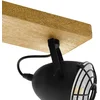 Image de EGLO Gatebeck - wand/plafondlamp - 3-lichts - E14 - hout/zwart