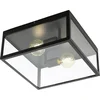Image de EGLO Charterhouse Plafondlamp - E27 - 36 cm - Glas - Zwart