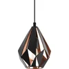 Image de EGLO Carlton 1 Hanglamp - E27 - Ø 20,5 cm - Zwart/Koper