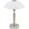 Image de Eglo Solo - Tafellamp - E14 - 1 Lichts - Ø26 cm - Nikkel, Wit Met Decor