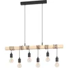 Image de EGLO Townshend Hanglamp - E27 - 100 cm - Zwart/Bruin - FSC Hout