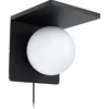 Image de EGLO Ciglie Wandlamp met QI lader - 1 lichts - 18 cm. - E14 - zwart