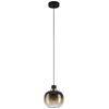 Image de EGLO Oilella Hanglamp - E27 - 19 cm - Amber glas - Zwart|Geelkoper