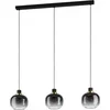 Image de EGLO Oilella Hanglamp - E27 - 95 cm - Smoke glas - Zwart/Geelkoper