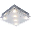 Image de Plafondlamp geborsteld staal LED plafondlamp gesatineerd glas woonkamerlamp 6 vlammen, metaal, 6x 3W 6x 210lm warm wit, LxH 30x8 cm