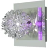 Image de Wandlamp chroom globe vlechtwerk woonkamerlamp hallamp, geborsteld staal, decoratieve LED paars, 1x G4 fitting, LxB 17x17 cm