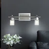 Image de Wandlamp Wandlamp Spot light Ganglamp Slaapkamer, 2 vlammen Spots beweegbaar, chroom glas helder staal, 2x LED 5W 450Lm 3000K, B 40cm