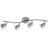 Image de Plafondlamp Zwenkbare spot Spotlightstrip 4 vlammen Woonkamerlamp Plafond, metaal, 4x GU10 stopcontacten, L 66 cm