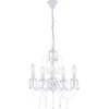 Image de Kroonluchter Globo Pinja LED - Metaal/Wit met heldere acrylkristallen - 5 lichts