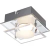 Image de LED wandlamp chroom woonkamerverlichting met glazen kap, DIMMBAR gesatineerd, 4-niveaus functie, LxBxH 120x120x6,5, badkamer