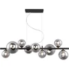 Image de Globo - hanglamp - RIHA - zwart - glas - grote eettafellamp - G9 - 56133-9H