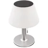 Image de Tafellamp solarlamp buitenlamp terraslamp tafellamp balkon, IP44 spatwaterdicht batterij trekschakelaar RVS wit, 10x LED warm wit, DxH 19,5x28 cm