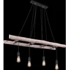 Image de Globo - hanglamp - Irmgard - naturel - hout - grote eettafellamp - E27 - 15348-4