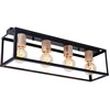 Image de Vintage plafondlamp zwart woonkamer verlichting hout decor lamp Globo 15476-4D