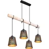 Image de Globo - hanglamp - Ablona - zwart - metaal - grote eettafellamp - E27 - 15451-4H