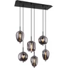Image de Globo - hanglamp - BLACKY - zwart - glas - grote eettafellamp - E14 - 15345-6