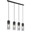 Image de Globo - hanglamp - Annika - zwart - glas smoke glas - grote eettafellamp - E27 - 21000-4HB