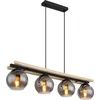 Image de Globo - hanglamp - Conni - zwart - glas smoke glas - grote eettafellamp - E27 - 15569-4H