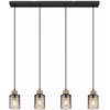 Image de Globo - hanglamp - Reid - zwart - glas smoke glas - grote eettafellamp - E27 - 15707-4H