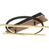 Image de Plafondlamp hout design lamp messing zwart plafondlamp modern draaibaar, aluminium metaal, LED 32W 1300Lm warm wit, LxBxH 44x9x40 cm