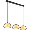 Image de Globo - hanglamp - JELLA - zwart - glas - grote eettafellamp - E14 - 15743-3H