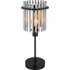 Image de Tafellamp Bijzetlamp Slaapkamerlamp Nachtlamp Tafellamp Woonkamerlamp, metaal zwart Glazen staven rookkleurig, 1x E14, H 37,5 cm