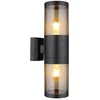Image de Wandlamp up and down lights outdoor roestvrij staal wandlampen huis roestvrij staal, black smoke, 2 vlammen E27 fitting, H 38 cm