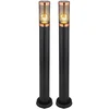 Image de Vloerlamp tuin buitenlamp vloerlamp padverlichting roestvrij staal, koper accent black smoke, 1x E27, DxH 7,6x80 cm, set van 2