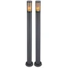 Image de Staande lamp, padverlichting, paallamp voor buiten, tuinlampen, antraciet, IP44, staande lamp voor het terras, roestvrij staal, rookkleurig, 1x E27-fitting, DxH 12,7x110 cm, set van 2