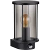 Image de Wandlamp buitenlamp gevelverlichting bewegingsmelder glas rook roestvrij staal tuinlamp, 1x E27, HxB in cm: 25,2x14,3