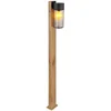Image de Staande lamp Buitenlamp Tuinlamp Moderne terraslamp met houtlook Landhuis, roestvrijstalen glas, zwart, 1x E27, LxBxH 9x14,5x100 cm