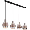 Image de Globo - hanglamp - MILLEY - brons - glas - grote eettafellamp - E27 - 15560-4HA