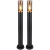 Image de Vloerlamp tuin buitenlamp dimbaar met afstandsbediening vloerlamp RGB LED padverlichting roestvrij staal, black smoke, 1x 8,5W 806lm warm wit, DxH 7,6x80 cm, set van 2