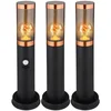 Image de Staande lamp vloerlamp buitenverlichting rook koper buiten met bewegingsmelder tuinlamp, roestvrij staal kunststof, 1x E27, DxH 7,6x45 cm, set van 3