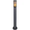 Image de LED staande buitenlamp buitenverlichting voetlamp rook antraciet tuinlamp, RVS kunststof, 1x E27 LED warm wit, DxH 7,6x80 cm