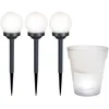 Image de Solar lamp plug-in lamp buiten lichtbol met grondspies bloempot solar, 1x bloempot 3x bol, LED lamp, set van 4