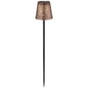 Image de LED solar steeklamp tuin solarlamp voor buiten Solar steeklamp metaal, met grondspies IP44 oplaadbare batterij, lichteffect, zwartgoud, LED 3000K, DxH 12x70cm