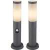 Image de Buitenlamp buitenlamp vloerlamp bolderlamp tuinlamp padverlichting tuin, bewegingsmelder IP44, roestvrij staal antraciet opaal, E27 fitting, set van 3