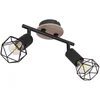 Image de Plafondspot Plafondlamp zwart Woonkamerlamp Wood spot strip 2-lichts verstelbaar, metaal mat, 2x E14, LxBxH 22x10x18 cm