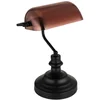 Image de Tafellamp Tafellamp Leeslamp Slaapkamerlamp Woonkamerlamp Bankerlamp, metaal glas koperkleurig zwart, E27, H 36 cm