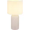 Image de Tafellamp glas textiel bedlamp Woonkamerlamp Tafellamp wit, 1x E27 fitting, DxH 26,5x50 cm