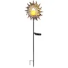 Image de Tuindecoratie voor buiten Zon staande tuinlampen op zonne-energie, Crackle glazen bol, roestkleurig, LED warm wit, BxH 24,2x81,5 cm